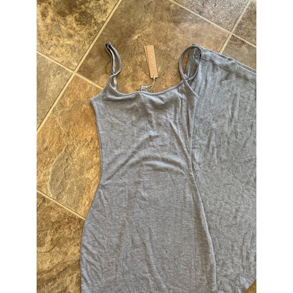 Skims Soft Lounge Long Slip Dress Heather Gray Size Small - Picture 5 of 10